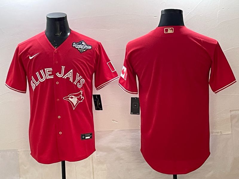 Men 2025 Toronto Blue Jays Blank Red Game Nike MLB Jersey style 03
